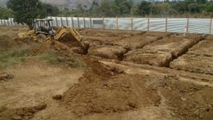 Foundation excavation for the main building