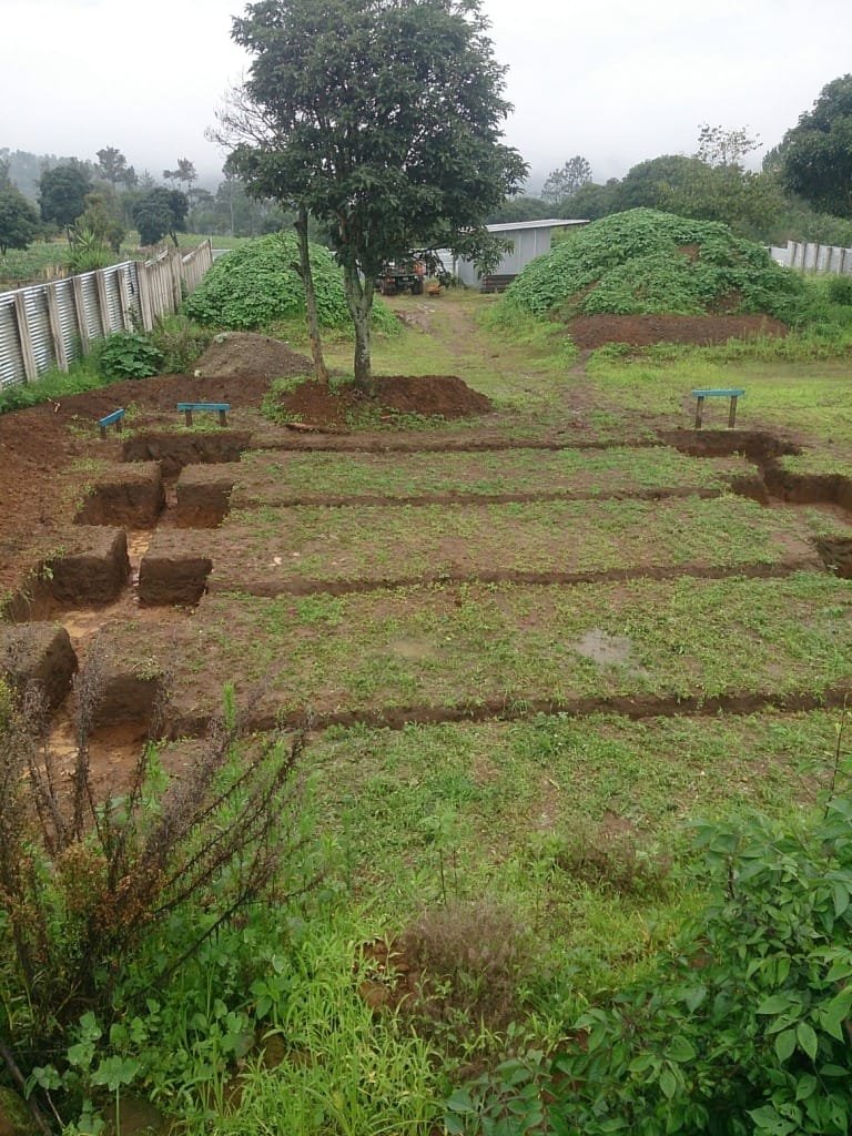 Excavation of the garage spread footers