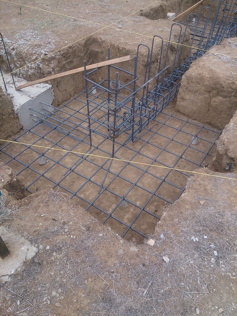 Rebar for the garage spread footer